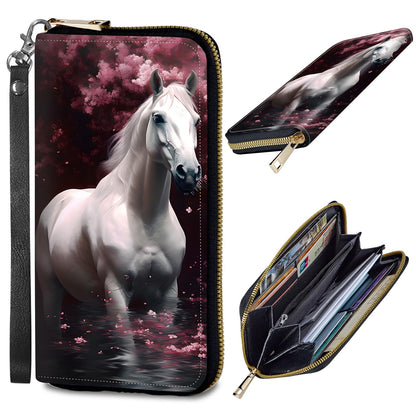 HOTWomens Wallet, PU Leather RFID Cute Wristlet Wallets for Girls Women Ladies Purse Large Credit Card Clutch Purse Card Holder Coin Pocket Travel Wallets with Zipper, Art Black Cat