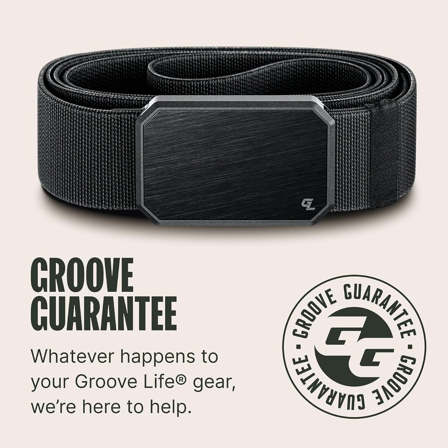 HOTGroove Life Groove Belt OG - Men's Work Belt - Stretch Nylon, Magnetic Buckle, Adjustable, Comfortable, Tactical, EDC