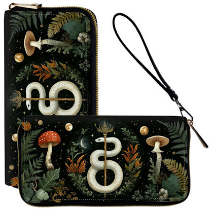 HOTLadies Wallet,Clutch Purses for Women Wallets Leather Credit Card Holder for Women Wristlet Slim Small Cute with Zipper,Thin RFID Blocking with Wrist Strap,Glitter Dragonfly Moon