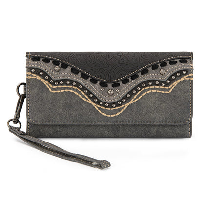 HOTMontana West Wristlet Wallets for Women Western Trifold Wallet Purse with Card Holder MW1340-W002TN