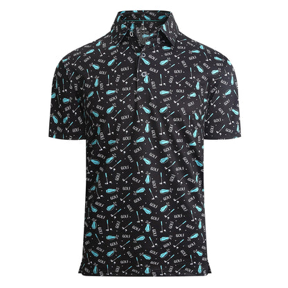 HOTDamipow Premium Golf Shirts for Men Dry Fit Performance Polo Short Sleeve Collared Shirt