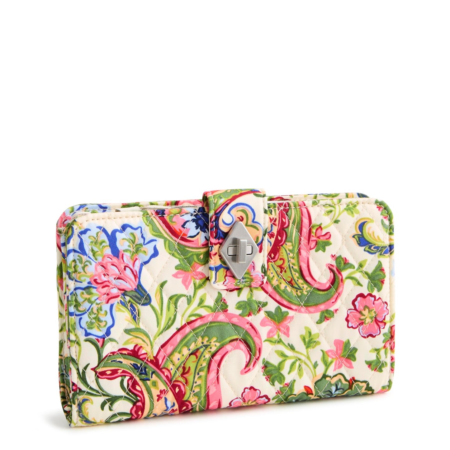 HOTVera Bradley Women's Premium Cotton Turnlock Wallet – Vibrant Paisley