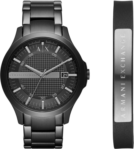 HOTA|X Armani Exchange Men's Watch, Three-Hand Stainless Steel Watch for Men