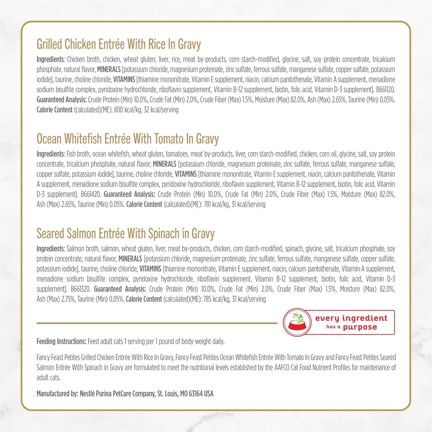 HOTPurina Fancy Feast Gourmet Wet Cat Food Variety Pack, Petites Gravy Collection, break-apart tubs, 48 servings - (Pack of 24) 2.8 oz. Tubs
