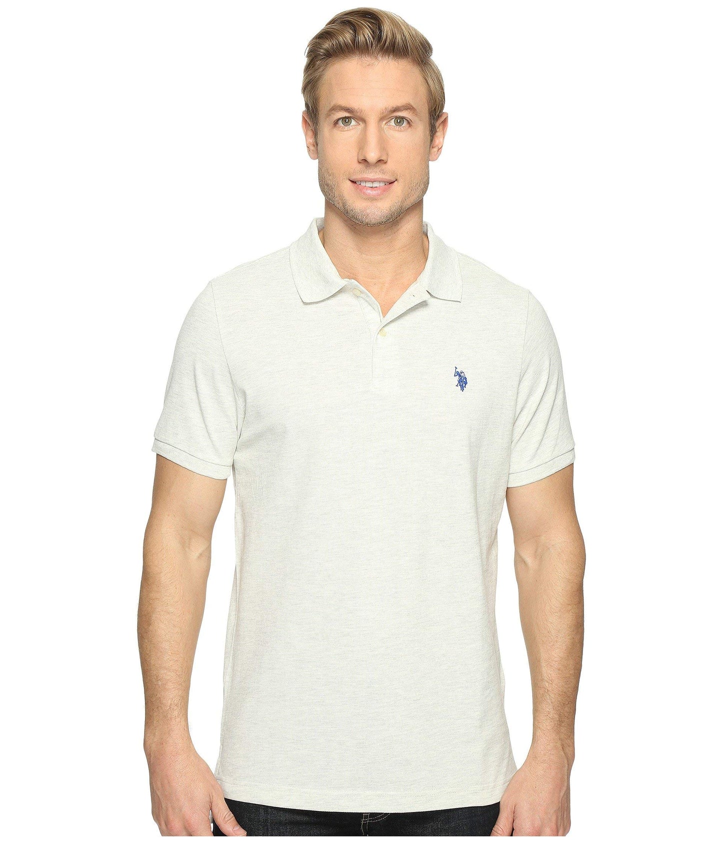 HOTU.S. Polo Assn. Men's Classic Polo Shirt, Two-Button Closure Pique Polo Shirt, Summer Fashion Golf Shirt | Two-Button Closure Pique Polo Shirt, Summer Fashion Golf Shirt