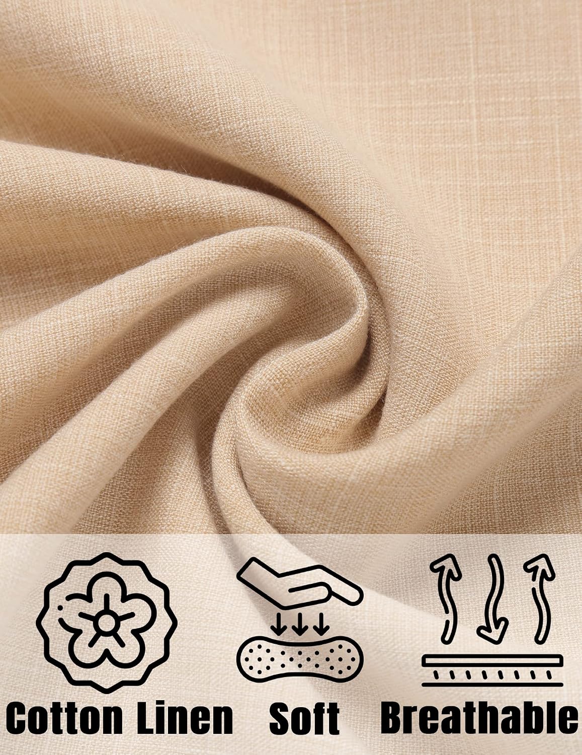 HOTCOOFANDY Men's Linen Shirts Short Sleeve Casual Shirts Button Down Shirt for Men Beach Summer Wedding Shirt