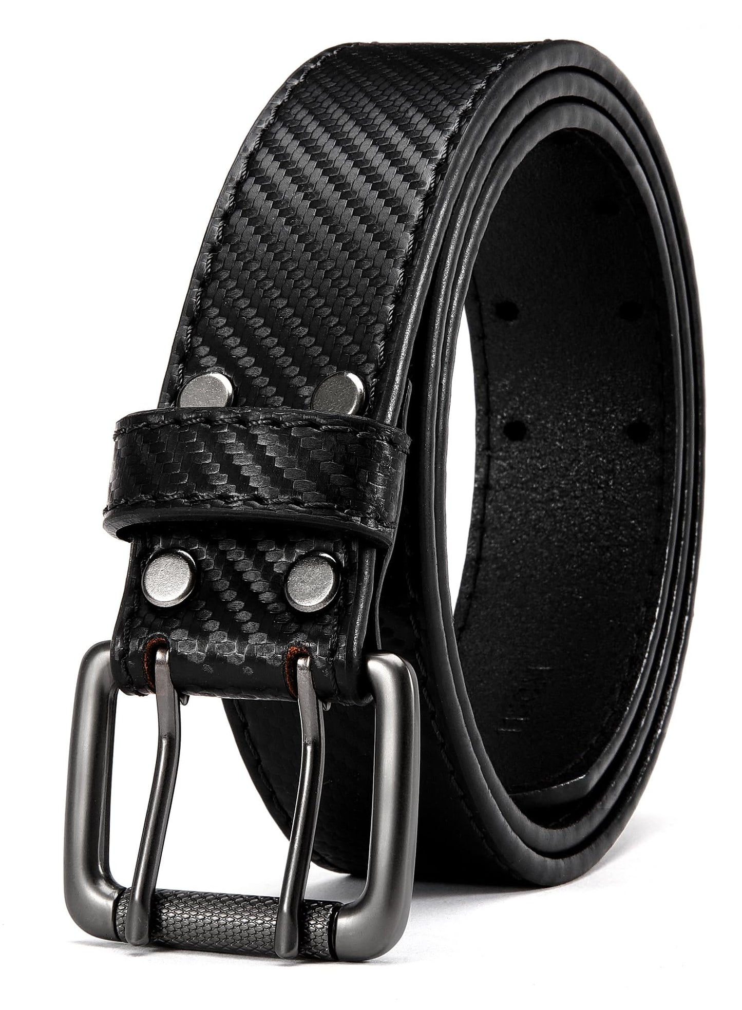 HOTCHAOREN Work Belts for Men, Leather Belt Heavy Duty for Daily Wear | Genuine Leather, Solid Buckle, Casual Wear, Everyday Dress, Gift Box