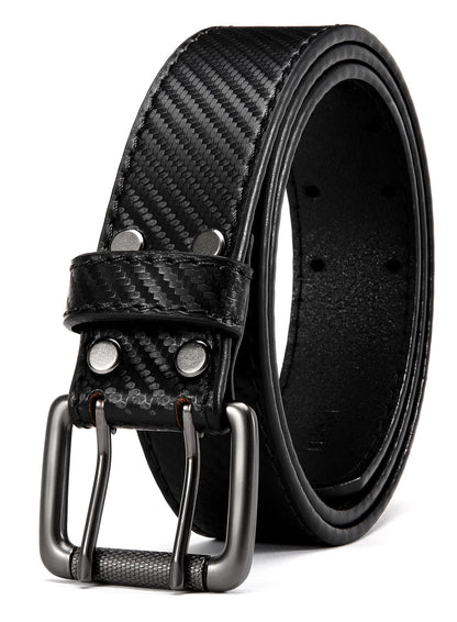 HOTCHAOREN Work Belts for Men, Leather Belt Heavy Duty for Daily Wear | Genuine Leather, Solid Buckle, Casual Wear, Everyday Dress, Gift Box