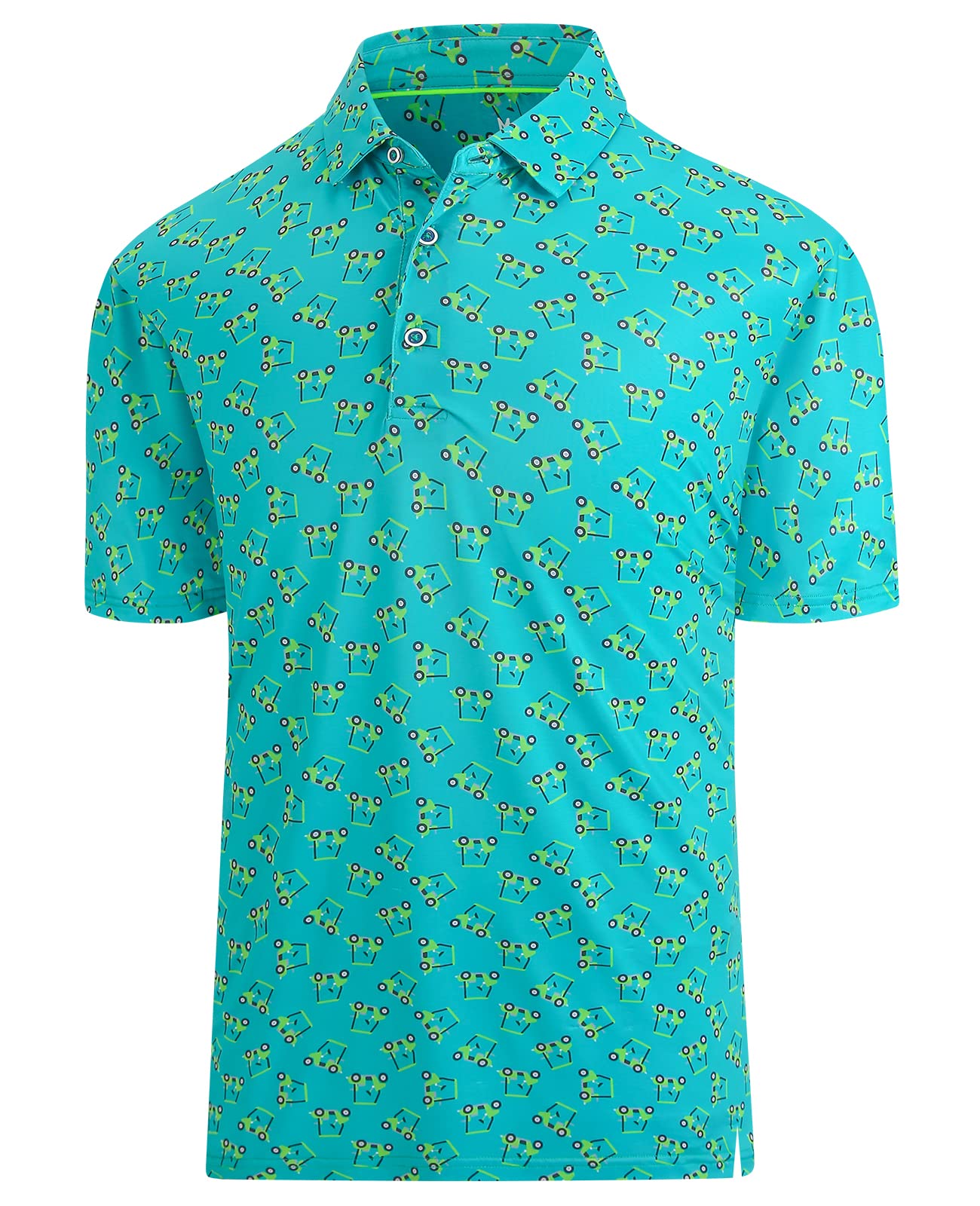 HOTHodaweisolp Golf Shirts for Men Dry Fit Print Moisture Wicking Performance Short Sleeve Polo Shirt