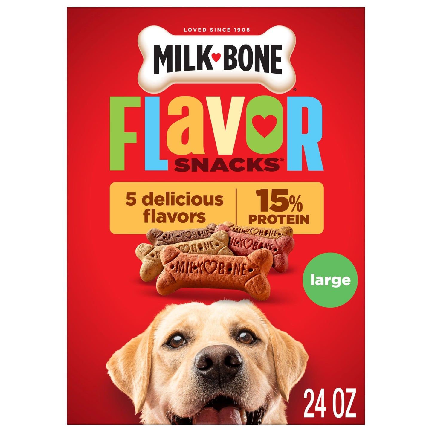 HOTMilk-Bone Flavor Snacks Small Dog Biscuits, Flavored Crunchy Dog Treats, 7 Pound Box | 5 meaty flavors with other natural flavors, crunchy small dog treats, 15% protein, 12 vitamins & minerals, made in the USA