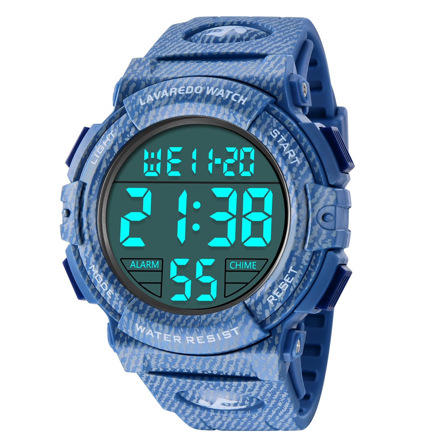 HOTL LAVAREDO Mens Digital Watch Sports Military Watches Waterproof Outdoor Chronograph Wrist Watches for Men with LED Back Ligh/Alarm/Date