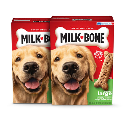 HOTMilk-Bone Original Medium Dog Biscuits, 10 lb Box | 280+ treats, classic meaty taste, crunchy dog treats for dogs 20-50lbs, 15% protein, 12 vitamins & minerals, made in the USA