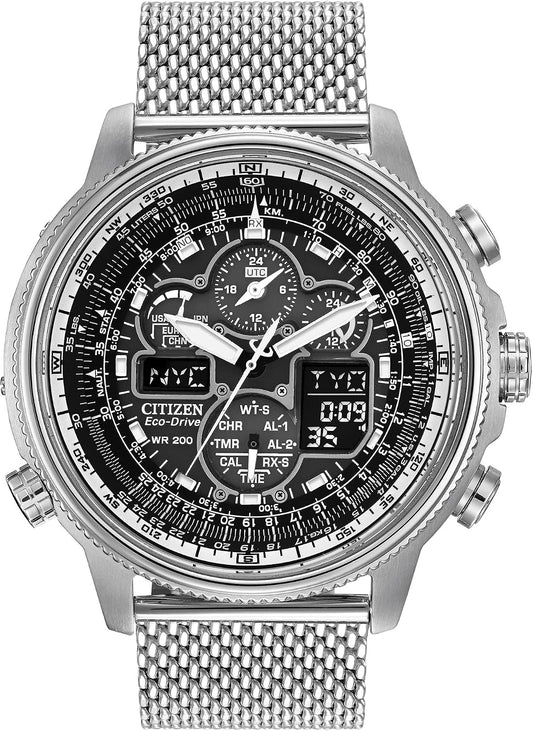 HOTCitizen Men's Promaster Navihawk A-T Eco-Drive Pilot Watch, Atomic Timekeeping, Chronograph