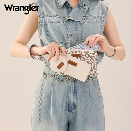 HOTMontana West X Wrangler Keychain Wristlet Wallets for Women Dual Pouch Wristlet with Zipper Coin Purse Large Capacity and Easy to Carry