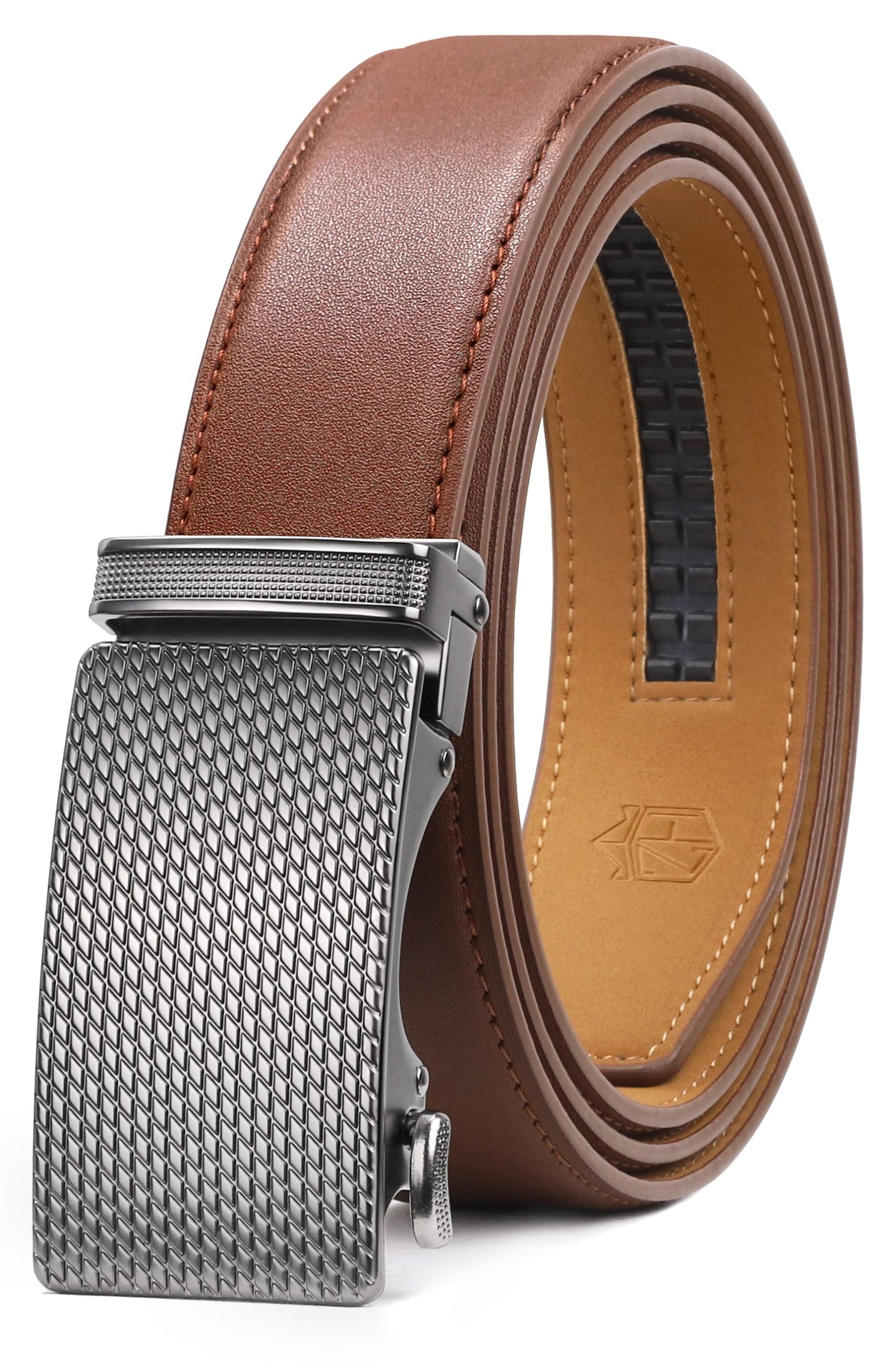 HOTZitahli Belt Men,Leather Ratchet Belt for Men Dress Casual Every Day with Adjustable Buckle,Trim to Fit For Gift