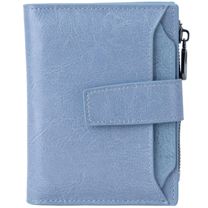 HOTBveyzi Small Leather Wallet for Women, RFID Bifold with ID Window | Holds 11 cards, a pull-out ID sleeve, zippered coin pocket & bill slot — fits crossbody bags and keeps everything organized