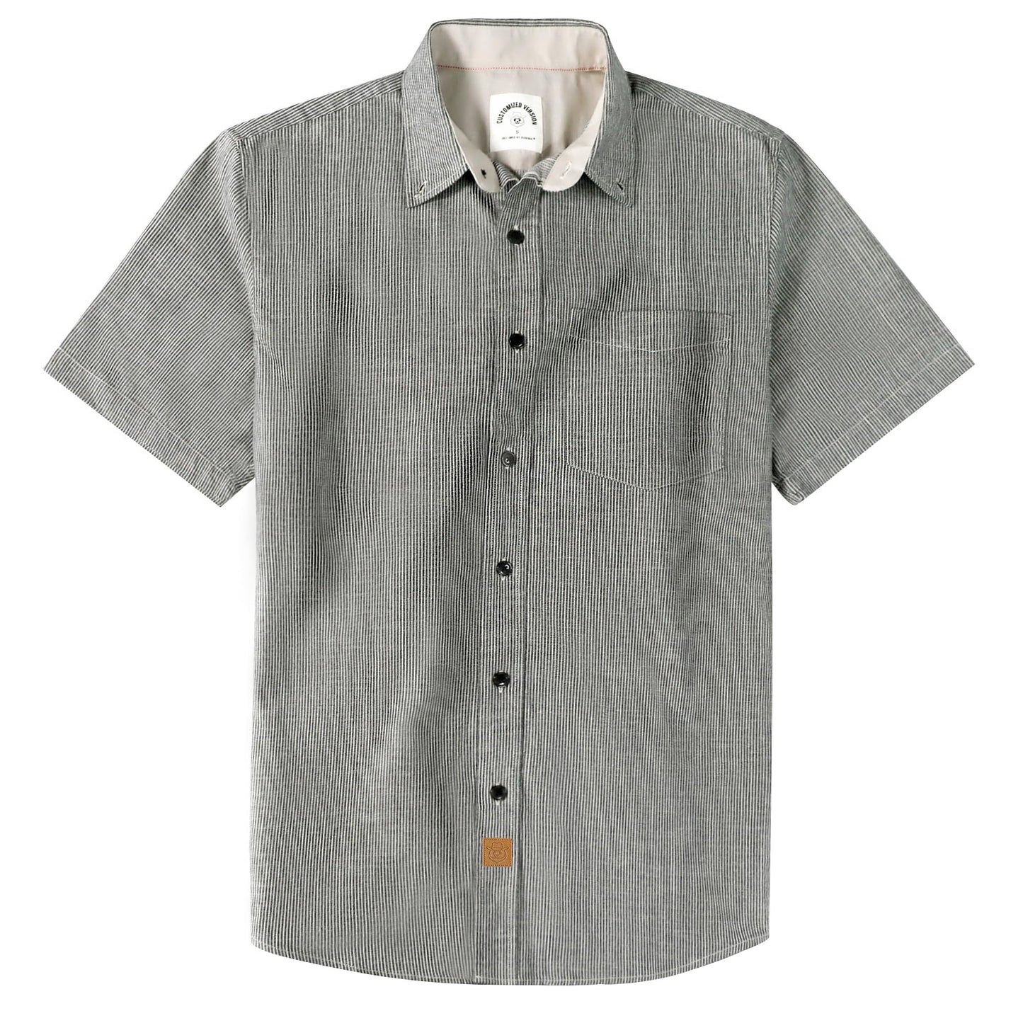 HOTDubinik® Mens Short Sleeve Button Down Shirts 100% Cotton Plaid Men's Casual Button-Down Shirts with Pocket