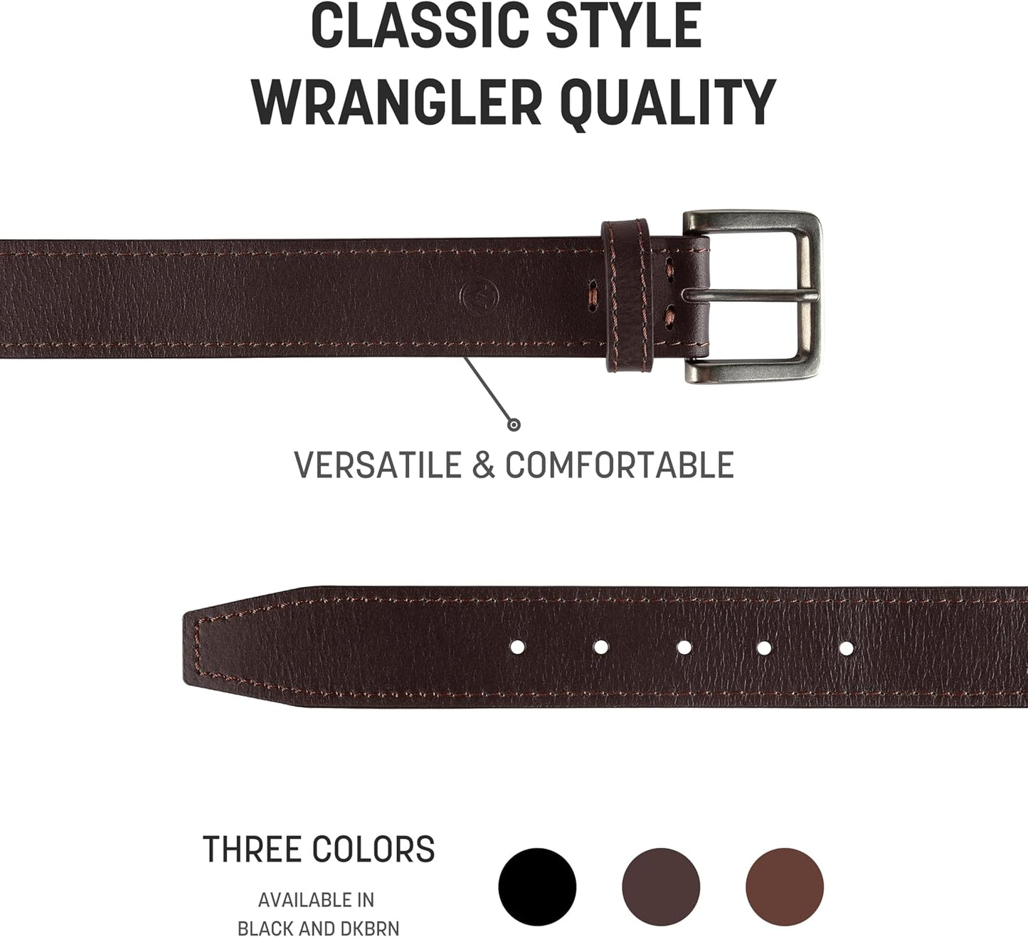 HOTWrangler Men’s Leather Belt, Country Casual Every Day Belt for Jeans