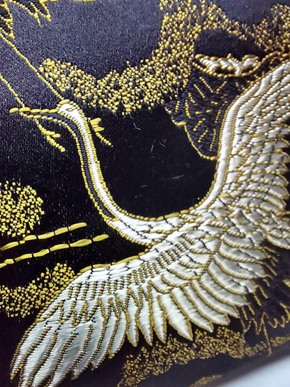 HOTVintage Brocade Buckle Coin Purse Kiss-lock Wallet for Women(crane)