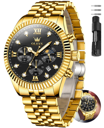 HOTOLEVS Men's Watch,Classic Silver Watches for Men, Waterproof Stainless Steel Roman Numbers Men's Watch Easy to Read