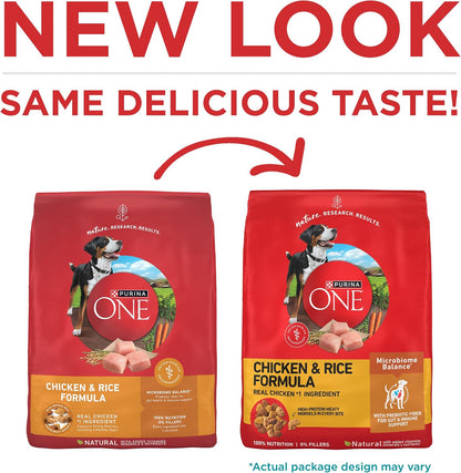 HOTPurina ONE Chicken and Rice Formula Dry Dog Food - 8 lb. Bag