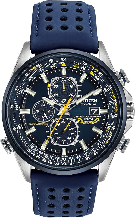 HOTCitizen Men's Eco-Drive Sport Luxury World Chronograph Atomic Time Keeping Watch
