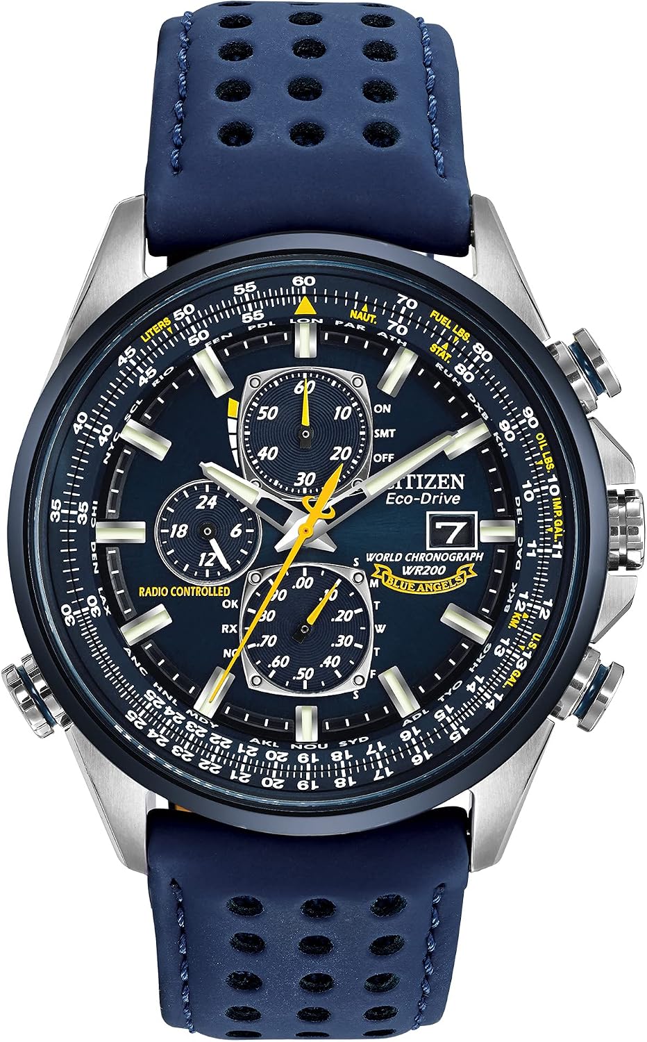HOTCitizen Men's Eco-Drive Sport Luxury World Chronograph Atomic Time Keeping Watch