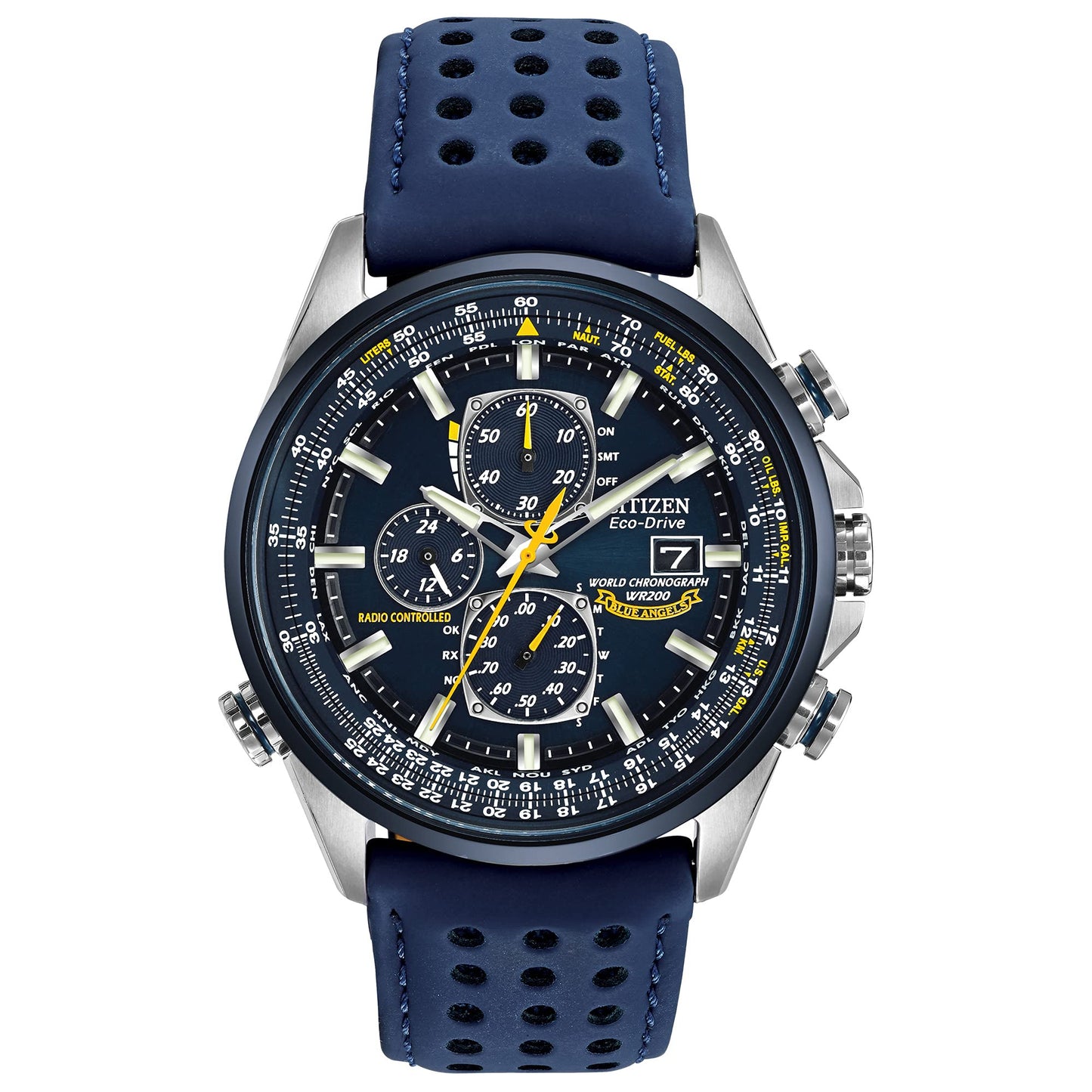 HOTCitizen Men's Eco-Drive Sport Luxury World Chronograph Atomic Time Keeping Watch