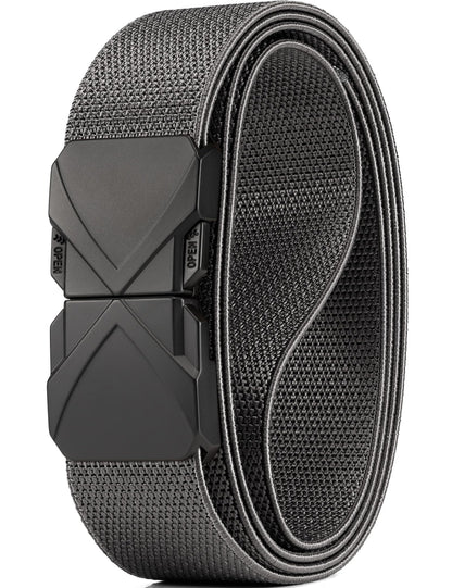 HOTGEIT Stretch Nylon Belt,1 3/8" Elastic Belt with Quick Release Buckle | Invisible Web Belt for Hiking Casual Tactical