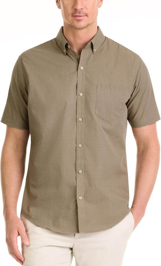 HOTVan Heusen Mens Wrinkle Free Short Sleeve Button Down Check Shirt