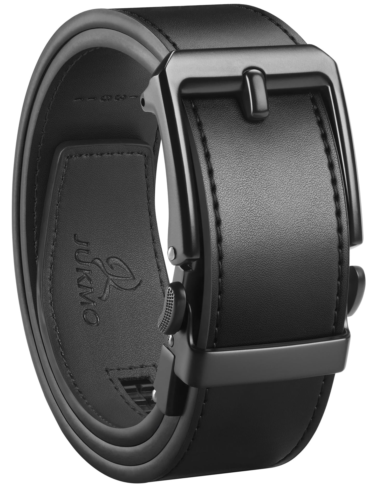 HOTJUKMO 1.5" (38mm) Leather Ratchet Belt for Men in Gift Box | Automatic Slide Buckle, Adjustable Trim to Fit