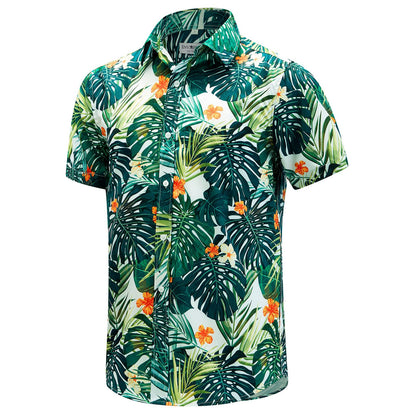 HOTENVMENST Hawaiian Shirt for Men Short Sleeve Beach Printed Summer Button Down Aloha Shirt