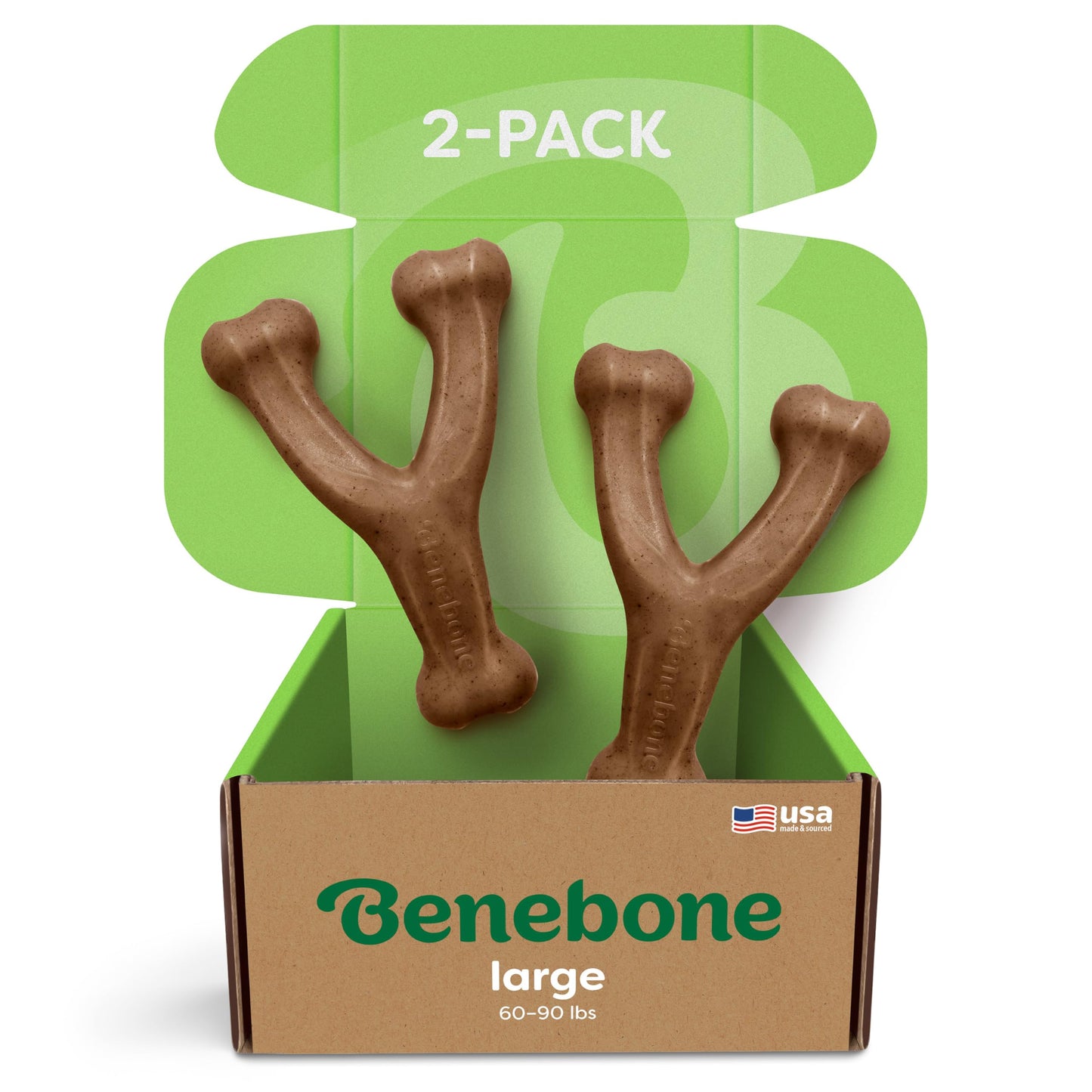 HOTBenebone Wishbone Durable Dog Chew Toy for Aggressive Chewers, Real Bacon, Made in USA, Medium