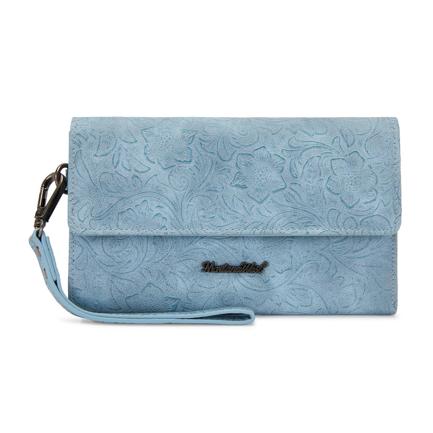 HOTMontana West Women Wallet Trifold Large Capacity Phone Wristlet Travel Credit Card Cash Wallets with Coin Purse and Wrist Strap