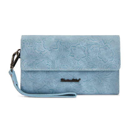 HOTMontana West Women Wallet Trifold Large Capacity Phone Wristlet Travel Credit Card Cash Wallets with Coin Purse and Wrist Strap