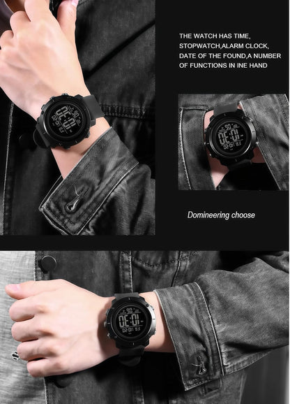 HOTSNE Digital Watch Sports Waterproof Military Back Light Small Watch for Men Black 1426