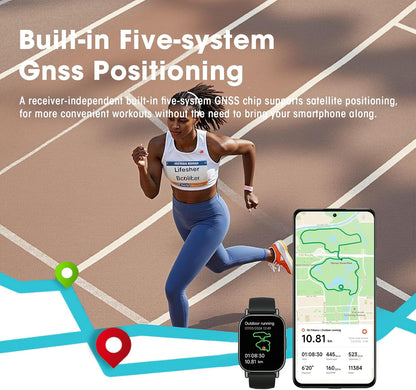HOTXiaomi Redmi 5 Lite Smart Watch, Step Counter Watch for Women Men with 1.96" LCD Large Display, 140 Sports Modes, 5ATM Waterproof (Lite-Black)