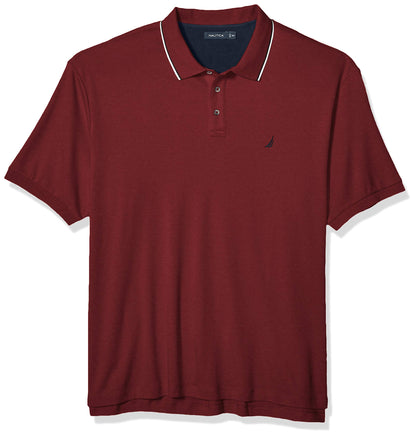 HOTNautica Men's Classic Fit Short Sleeve Dual Tipped Collar Polo Shirt