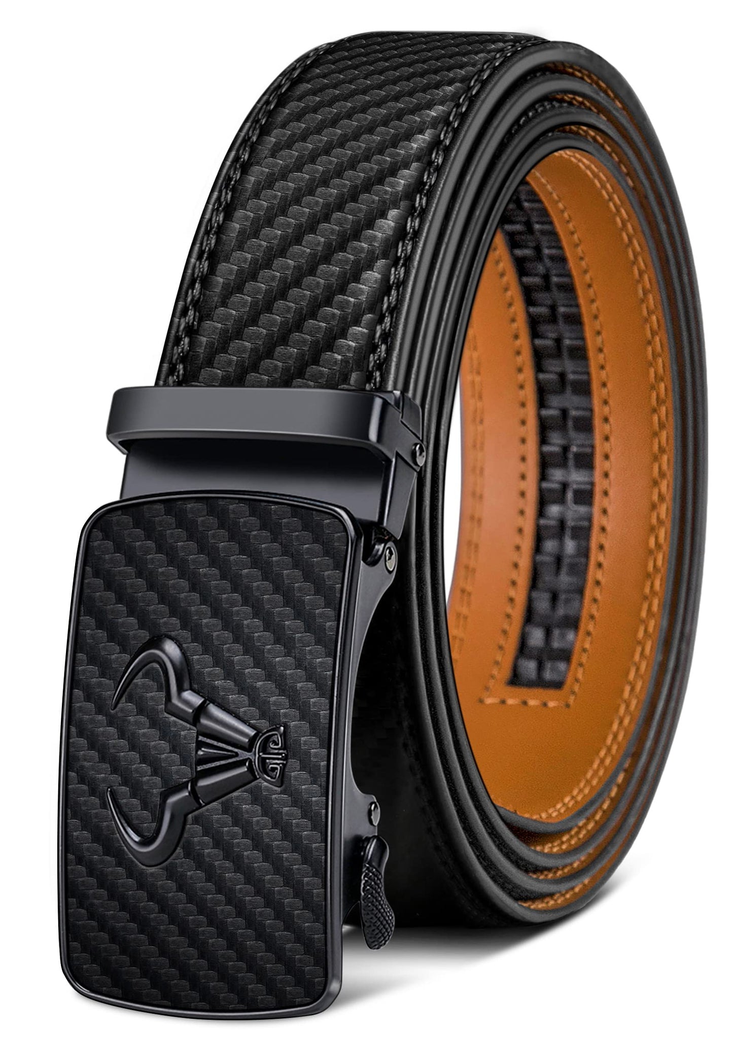 HOTBULLIANT Men's Belt,Brand Ratchet Belt Of Genuine Leather For Gift Men Dress,Size Customized