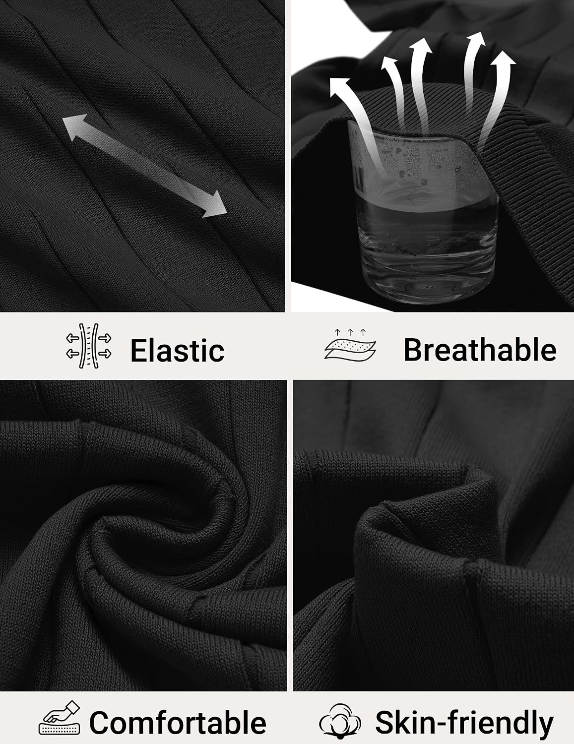 HOTCOOFANDY Mens Polo Shirts Short Sleeve V Neck Knit Shirts for Men Casual Old Money Clothes Mens Golf Shirt