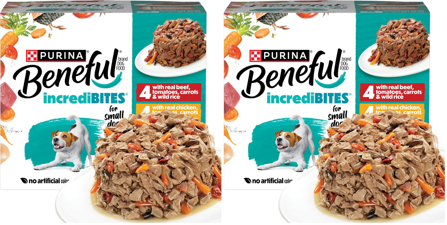 HOTBeneful Purina Small Breed Wet Dog Food Variety Pack, IncrediBites With Real Beef, Chicken and Salmon - (Pack of 30) 3 Oz. Cans