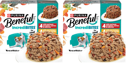 HOTBeneful Purina Small Breed Wet Dog Food Variety Pack, IncrediBites With Real Beef, Chicken and Salmon - (Pack of 30) 3 Oz. Cans