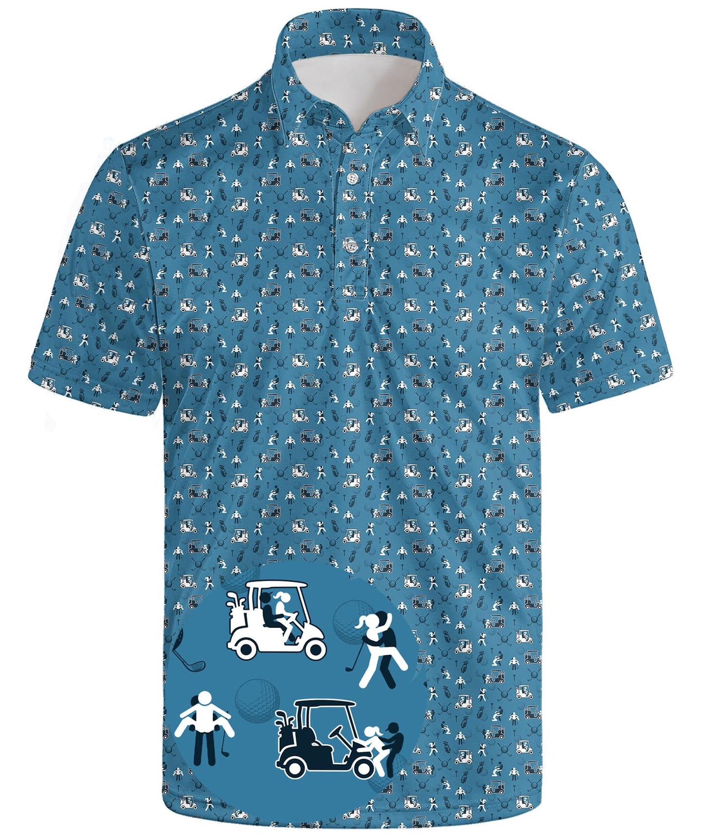 HOTGolf Polo Shirts for Men Funny Print Quick Dry Short Sleeve Performance Golf Shirts Moisture Wicking Polo Shirts