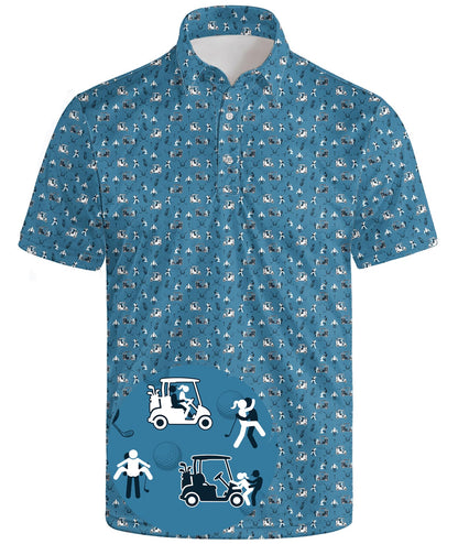 HOTGolf Polo Shirts for Men Funny Print Quick Dry Short Sleeve Performance Golf Shirts Moisture Wicking Polo Shirts