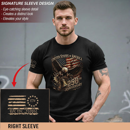 HOT250th Anniversary USA Shirt, 1776-2026 Graphic Shirts for Men | Graphic T-shirt featuring 1776-2026 inspired artwork, suitable for holidays, gatherings, casual wear, and everyday outfits