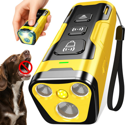 HOTYUYQA Dog Bark Deterrent Device, 3X Ultrasonic Anti Barking, 6 Training Modes 23 FT Range Barks No More Indoors Outdoors Behavior Correct Safe & Humane Rechargeable Compact Bark Control for Dogs