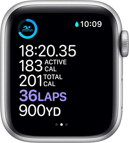 HOTApple Watch Series 6 (GPS + Cellular, 40mm) - Silver Stainless Steel Case with White Sport Band (Renewed)