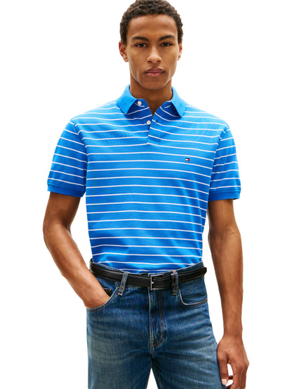 HOTTommy Hilfiger Men's Short Sleeve Polo Shirts in Classic Fit with Stretch and Organic Pique Cotton
