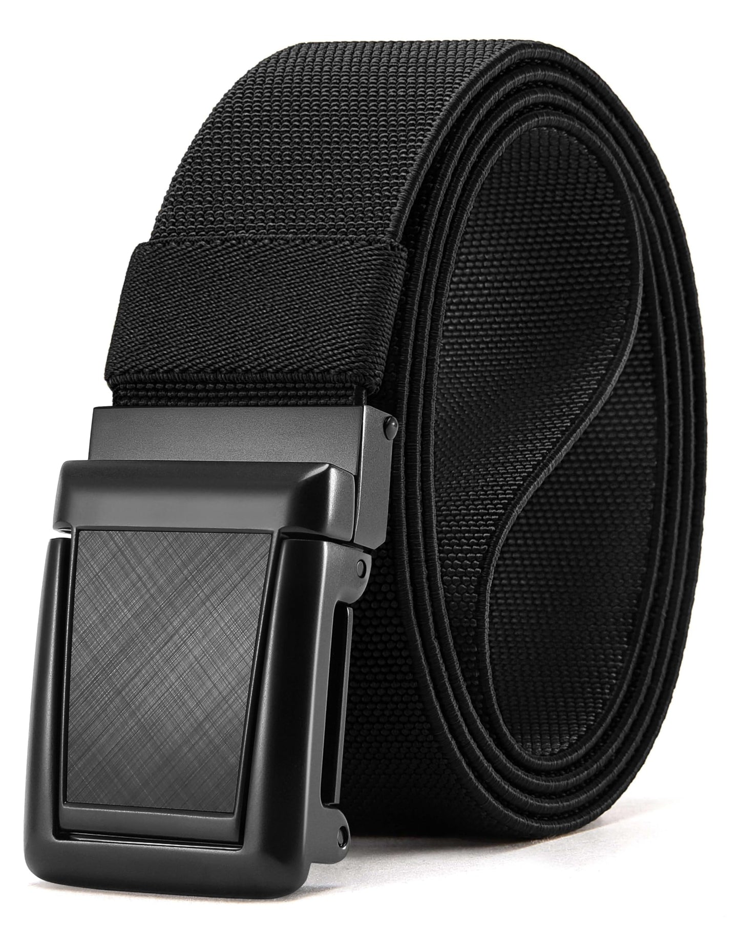 HOTCHAOREN Tactical Belt Men - 1.5" Stretch Work Belt with Zin Alloy Buckle | Quick Release Flip Buckle, Heavy Duty for Military EMT EMS Hiking, Stretchy Nylon