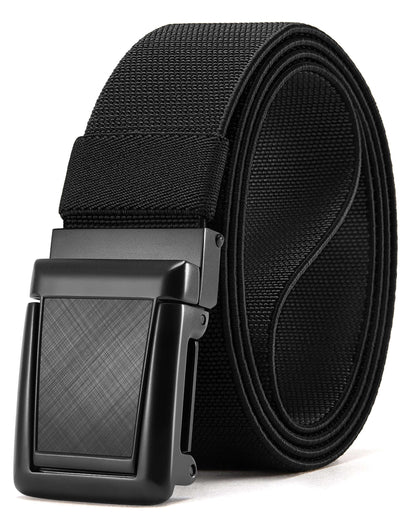 HOTCHAOREN Tactical Belt Men - 1.5" Stretch Work Belt with Zin Alloy Buckle | Quick Release Flip Buckle, Heavy Duty for Military EMT EMS Hiking, Stretchy Nylon